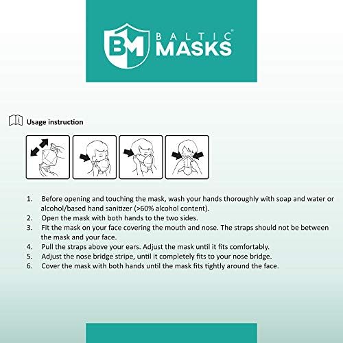 Baltic Masks FFP2 Mask - 100% Made in EU - Pack of 10 - UK/EU Certified