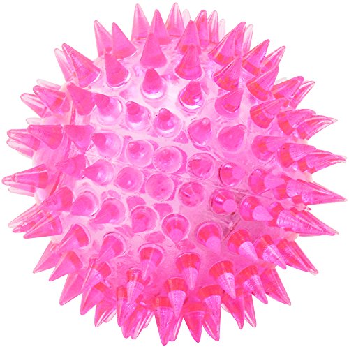 com-four® 4X Blink-Igelball mit LED Licht, Spielball, Blinkflummi, Stachelball, Mitgebsel für Kindergeburtstag, Gummiball Spielzeug - Massageball, Springball, Leuchtball Ø 7 cm [Auswahl variiert]