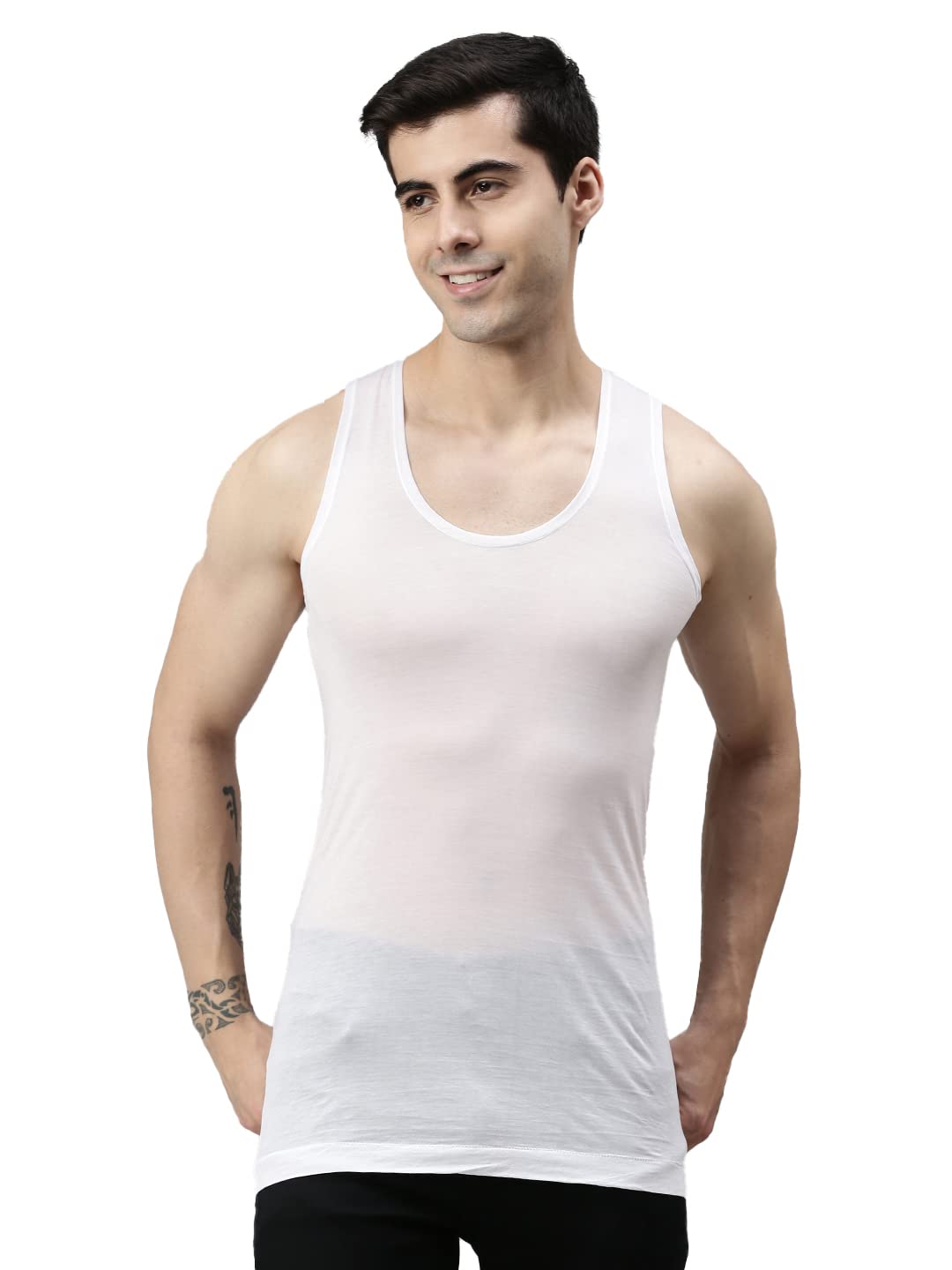 lux cozi Men's White Premium Cotton Vest-picture-41