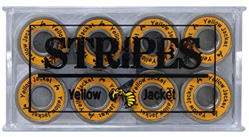 Yellow Jacket Premium Skateboard Bearings, Pro Longboard Bearings, 608, ABEC 9, Tropical Orange
