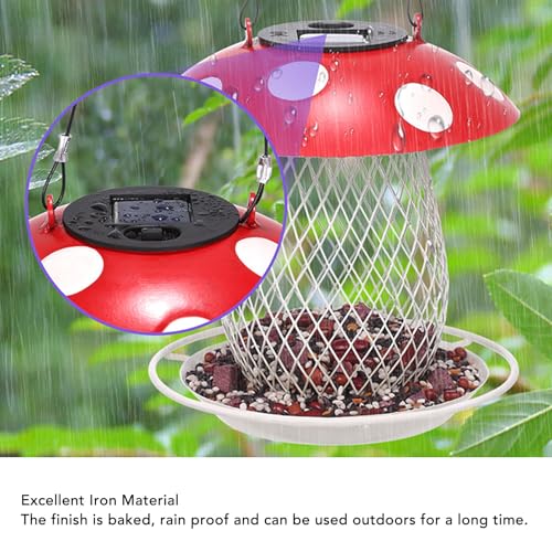 Mangeoire oiseaux métal champignon durable pour stopper le gaspillage de graines