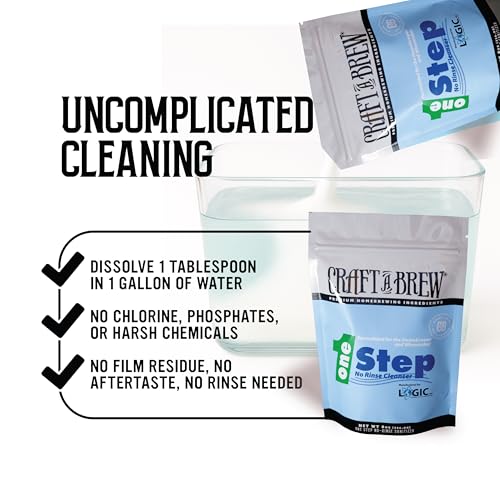 Image of Craft A Brew - One Step No Rinse Cleanser - For Cleaning At Home Brewing Equipment - Non-Foaming Cleanser - Safe & Easy to Use - Home Brewing Supplies - 8 oz
