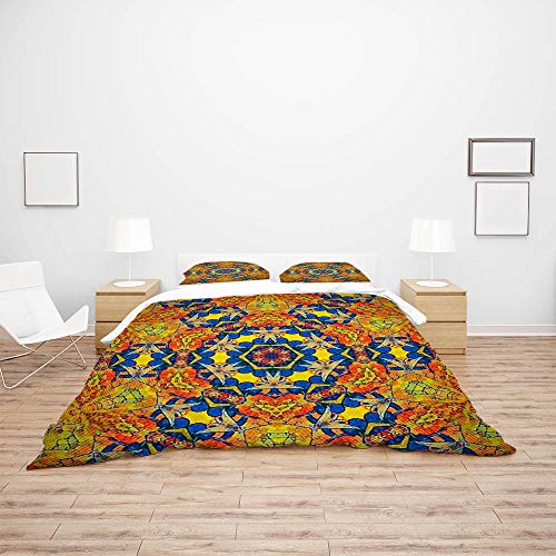 Housse de couette microfibre 1 personne avec parure de lit graphique double - 4
