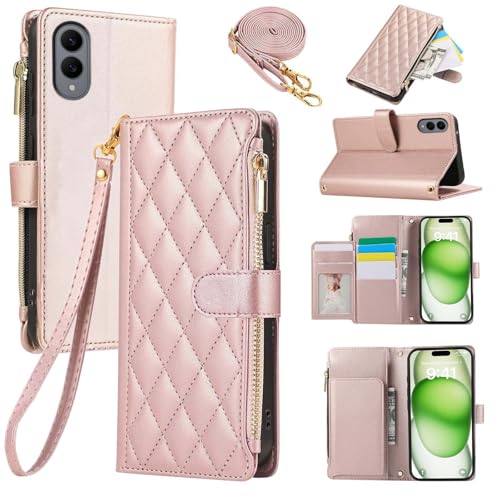 For Samsung Galaxy S25 Edge �P�[�X �蒠�^ �M�����N�V�[S25 Edge �P�[�X �V�����_�[ ����炭���[S25 �G�b�W �J�o�[ �Ђ��`�� �l�C ���� GalaxyS25Edge �J�o�[ ���|�� �J�[�h���[ ���K���� �W�b�v�t��