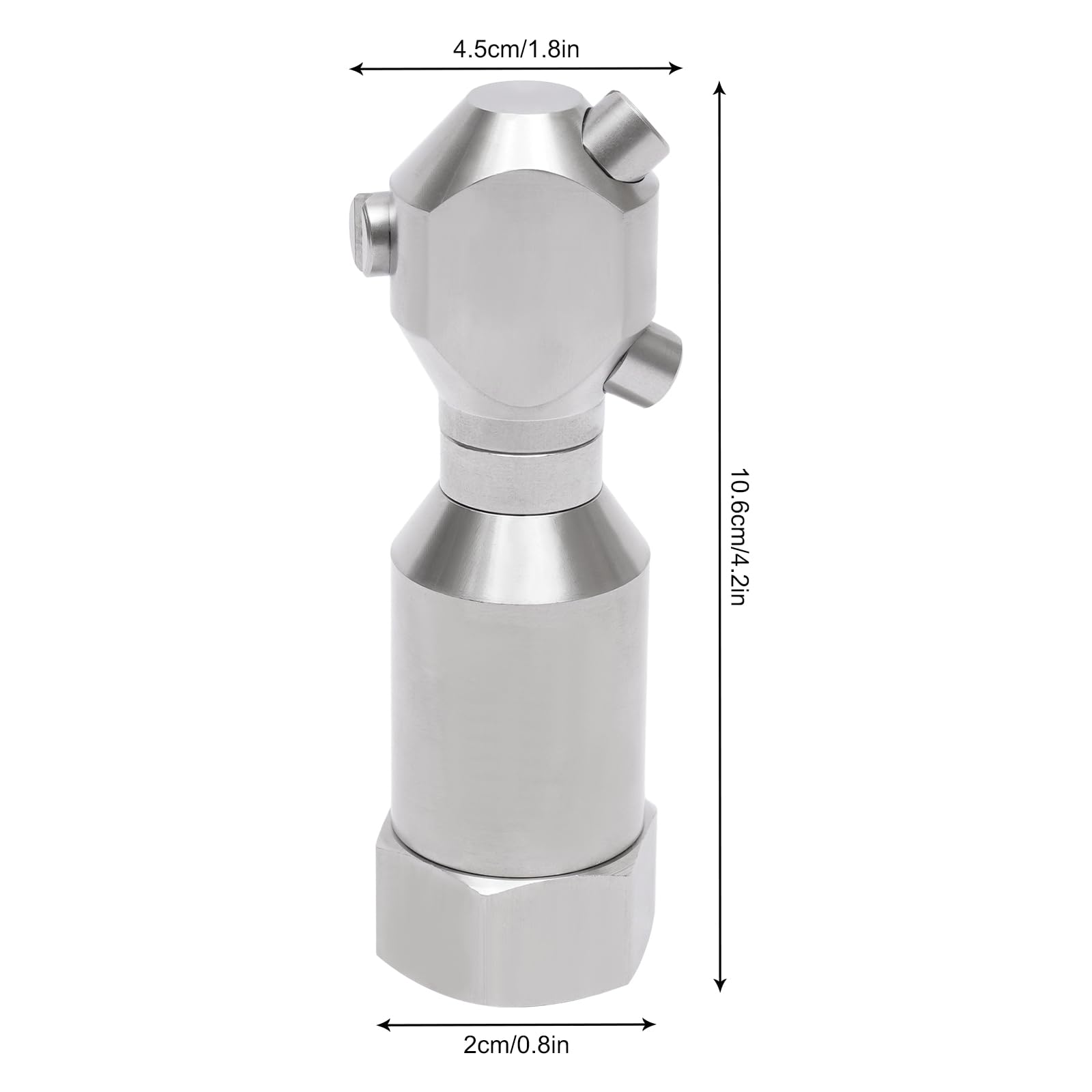 Ugello di lavaggio – Ugello di pulizia rotativo continuo – 1/2" Lavaggio serbatoio 3 ugelli per acqua rotante a 360° Pulizia ugelli puliti 5 bar (1/2")