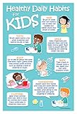 Kids 7 Healthy Daily Habits Poster - Personal Hygiene for Kids - Pediatric Health Poster for School...