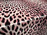 5,99 libras por metro Tela de satén elástica metálica, por metro, estampado de leopardo, color rosa