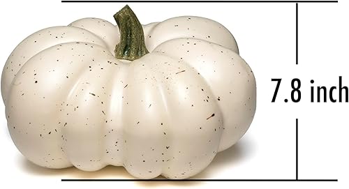 Miniatura 3 de WsCrofts Calabaza artificial grande, 12.6 pulgadas, hecha a mano, para otoño, cosecha, festival, Acción de Gracias, Halloween, decoración (motas