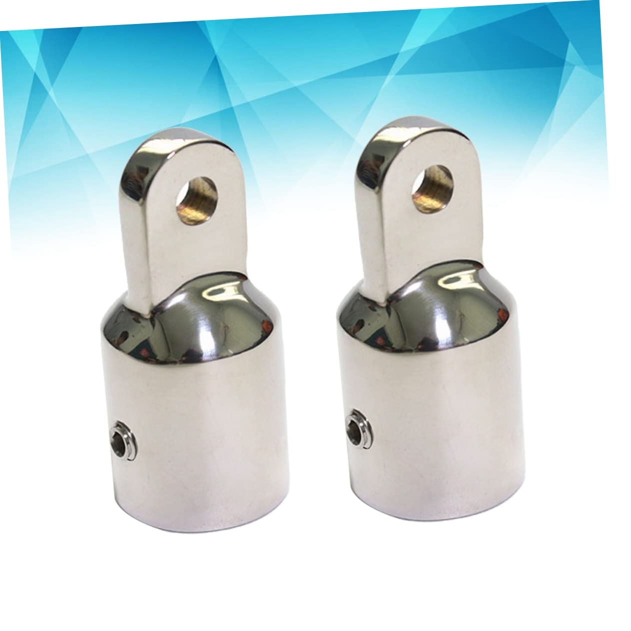 Mikinona Accessoires de Bimini Finition Miroir en Acier Inoxydable 316 Argenté 2 Pièces 25mm et Trous de Boulon 1/4 pour Bateaux et Canoës en Milieu Marin