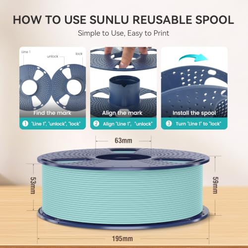 Image of SUNLU 4KG Bundle PLA Matte 1.75mm, Matte Surface 3D Printer Filament