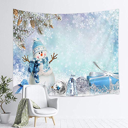 Hakona クリスマス飾り タペストリー 壁飾り 雪だるまサンタクリスマスツリー 雪片 おしゃれ 装飾布 欧米風 多機能 モダン 大判 掛け物 窓カーテン 個性ギフト 新居祝い 贈り物(130*150)