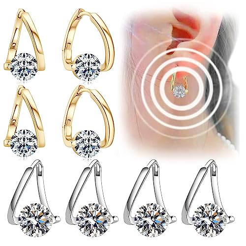8PCS Lymphvity Germanium Ohrring Lymphdrainage Magnet Damen Magnetfeldtherapie Lymphatische Ohrringe für Frauen und Mädchen