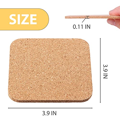 eBuy GB Set of 4 Coaster, Cork, Wood
