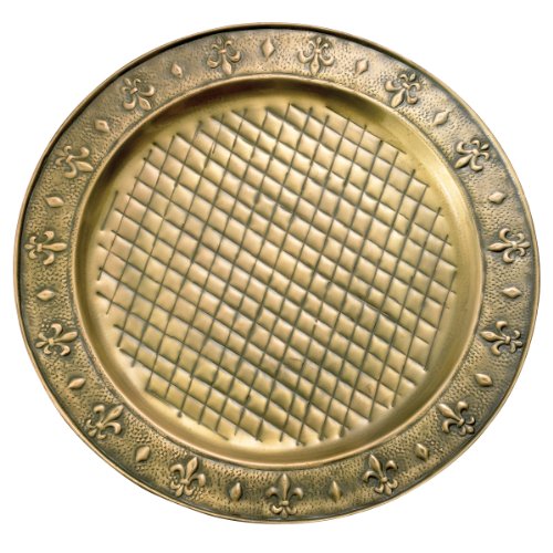 Plato antiguo de latón Old Dutch, diámetro 13 pulg miniatura 1