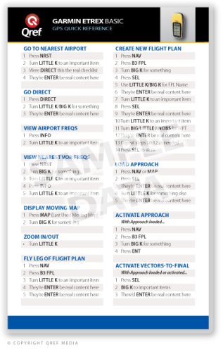 Garmin eTrex Basic Qref Card Checklist (Qref GPS Quick Reference)      Unknown Binding – December 9, 2008