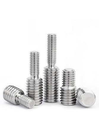 5pcs M6 x 6 mm - M8 x 10 mm Double Head Transfer Screw Bolt,Right Left Hand Double End Threaded Stud Rod Bar Screw,Converter Adapter Male to Male Transfer Screws