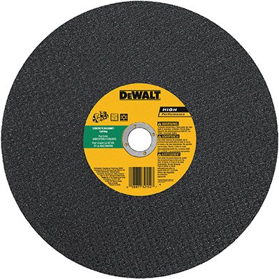 DeWalt DW8025 High Speed Mason Concrete Cutting Wheel, 20 mm Arbor, 14 in. - Quantity 10