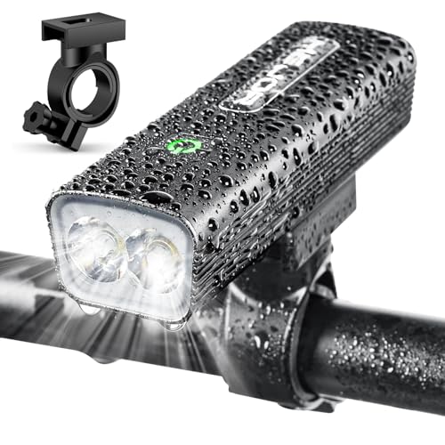 自転車 ライト 充電式 【2200ルーメン・3600mAhモバイルバッテリー機能付・5段階点モード】 自転車用ライト IPX5防水 防振 自転車ヘッドライト 小型 LED 180°大ワイド照明 Type-C充電式 簡単取付け 懐中電灯兼用 通勤 通学 キャ