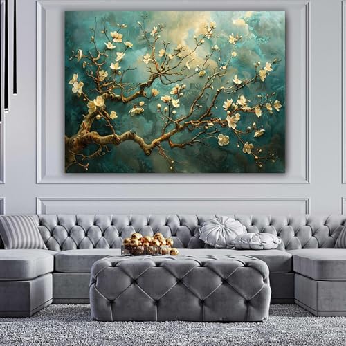 Affiche florale abstraite pour salon grand tableau mural moderne 70x100cm - 3