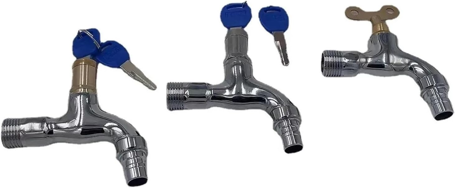 Lockable Outdoor Faucet with Single Key Switch Durable Alloy Body Essential Watering Tool for Garden & Kitchen Perfect for Gardening and Outdoor Use (Color 1)
