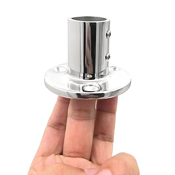 MAXBELL 316 Stainless Steel Boat Hand Rail Fitting 1inch 90 Degree Round Stanchion Base