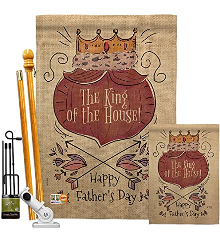 The King Of House Garden Flag - Kit Family Father's Day Dad Daddy Papa Grandpa Best Parent Sibling Relatives Grandparent - Decoration Banner Small Yard Gift Double-Sided Made In USA 28 X 40