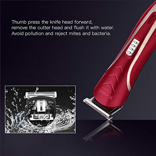 KEMEI Men's Self Hair Cutting Haircut Trimmer Cutter Cordless Electric Hair Clipper Razor Rechargeable Professional Shaver Beard Trimmer Grooming Shaving Machine - Thumbnail 4