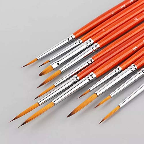 Stylo De Peinture 11 Pièces/Ensemble Pinceau De Détail Professionnel Pointe Fine Pinceaux Miniatures pour Kits De Dessin À l'huile Aquarelle Stylo Pinceau À Huile