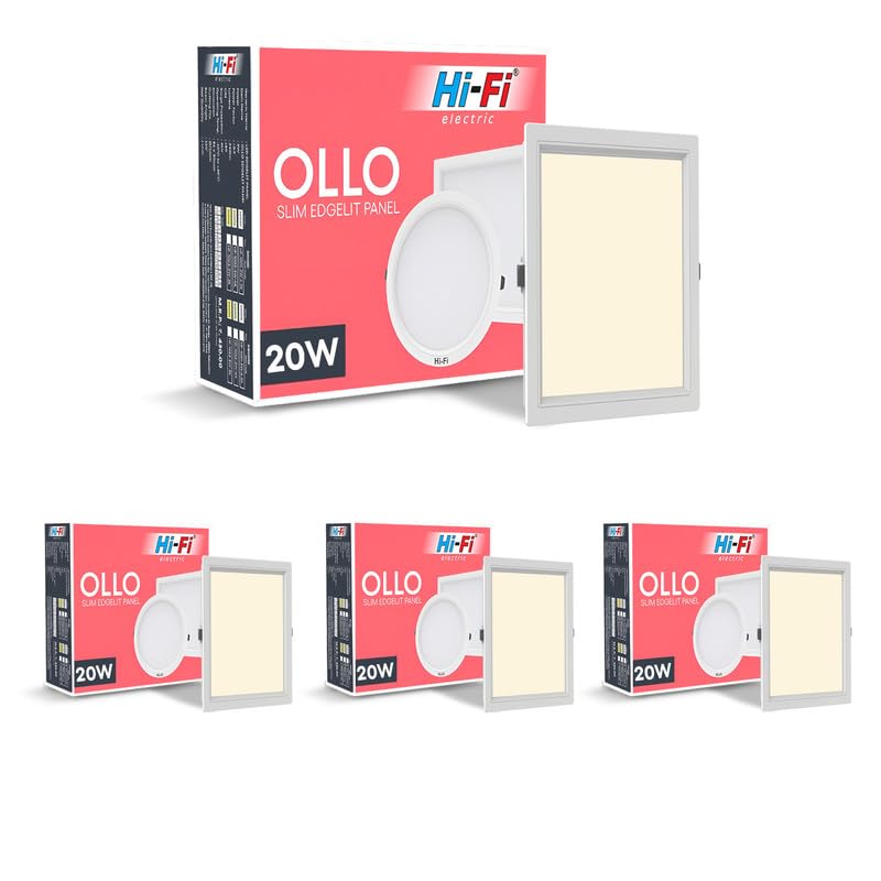 Image of Hi-Fi OLLO 20-watt Square LED Downlighter | LED Ceiling Light for Home and Hall | Cut Out: 68 mm, Color: Warm White Light, (3000K) Pack of 4-Polycarbonate