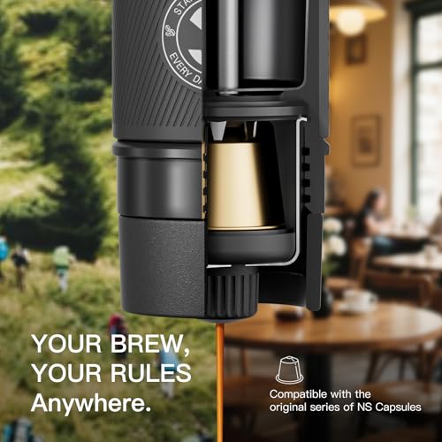 Image of STARESSO 2026 Travel NS Portable Espresso Machine, Manual Coffee Maker Compatible Original NS Capsules, Small Handheld for Home Travel Camping Office, Non-Electric