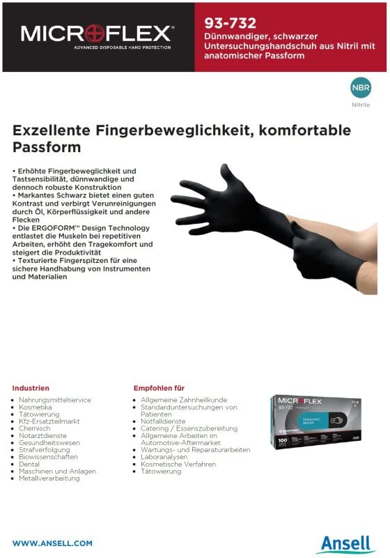 1000 nitrylowych rękawiczek jednorazowych MICROFLEX® czarny, rozm. XS (5,5-6), jednorazowe rękawiczki 262027