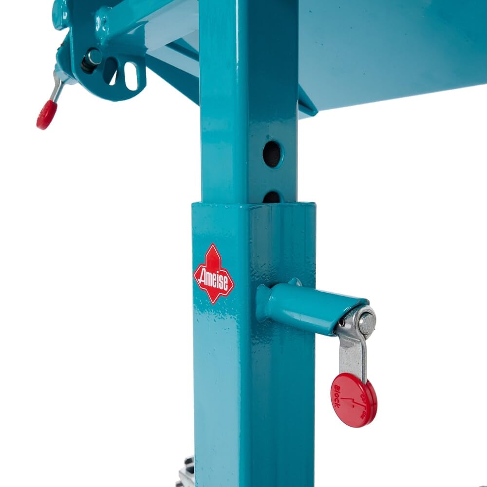 Ameise Materialständer | 150 kg Tragkraft | HxBxT 52-80 x 51 x 41 cm | höhenverstellbar, neigbar | 4 Rollen aus TPE | 1-seitige Anlagekante | stabiles Stahlgestell | vollständig montiert