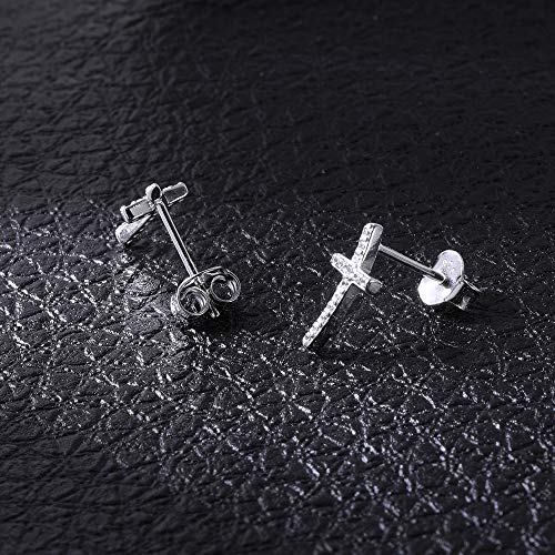 Aoedej Cross Stud Earrings Sterling Silver Cubic Zirconia Religious Cross Earrings Stud For Women And Men (Style 5) #TOP5