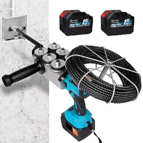 MINHUIJIHUI Herramienta para Tirar De Cables, Máquina Roscadora Automática, 30m Cinta, 40 M/min, Batería Litio 1/2, 6 Ruedas, para Cableado Hidroeléctrico Y Redes
