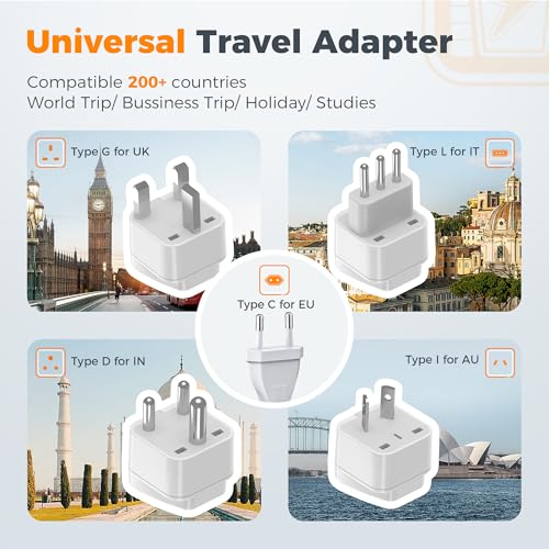 Image of TESSAN 600W Pure Sine Wave 220V to 110V Voltage Converter | US to Europe, 4 USB Ports PD 35W QC 30W, EU /UK /AU /IT /India Plug Adaptor, Step Down Transformer, Universal Travel Adapter