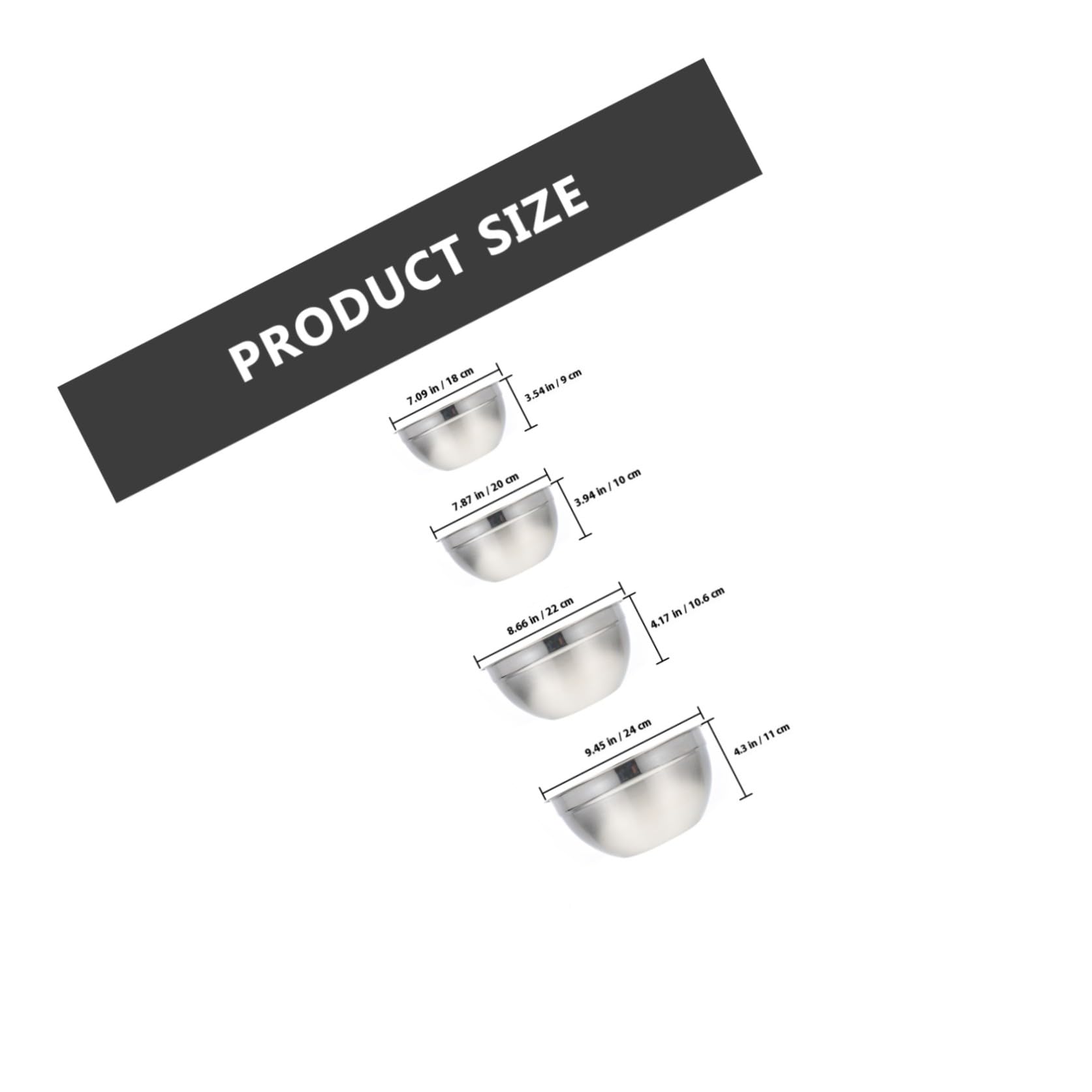 Amosfun 4 Piezas Ensaladera De Acero Inoxidable Accesorios De Cocina Grandes Tazones De Sopa Tazón Para Servir En Casa Tazón De Frutas Apilar Tazones Para Mezclar Cuenco Casero Bochas