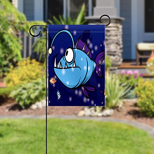 Drapeau de jardin poisson bleu toutes saisons déco extérieure lavable - 5