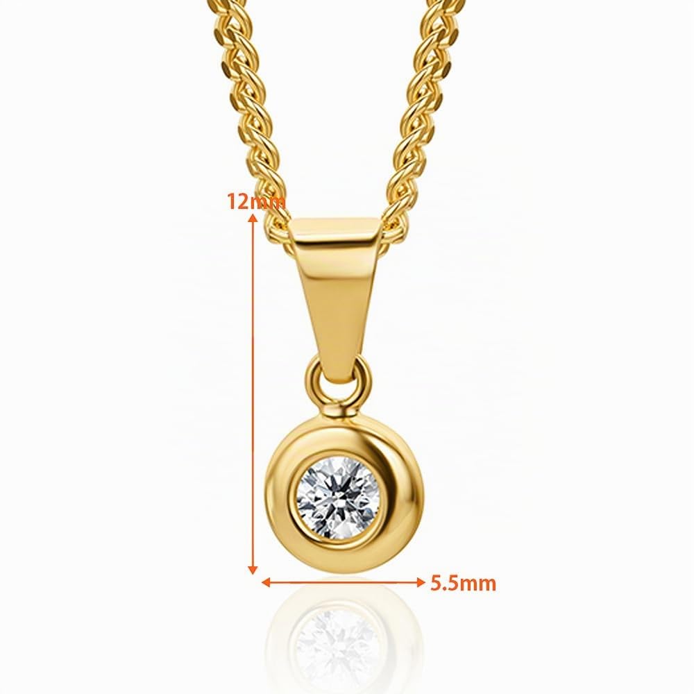 Orovi Collar Mujer Oro Amarillo 9 Quilates 375, Cadena Oro con Colgante Diamante 0.10 ct, Cadena Plata Chapada Oro 18k de 45 cm, Colgante Elegante, Joyería Hipoalergénica para Mujer Hecha a Mano