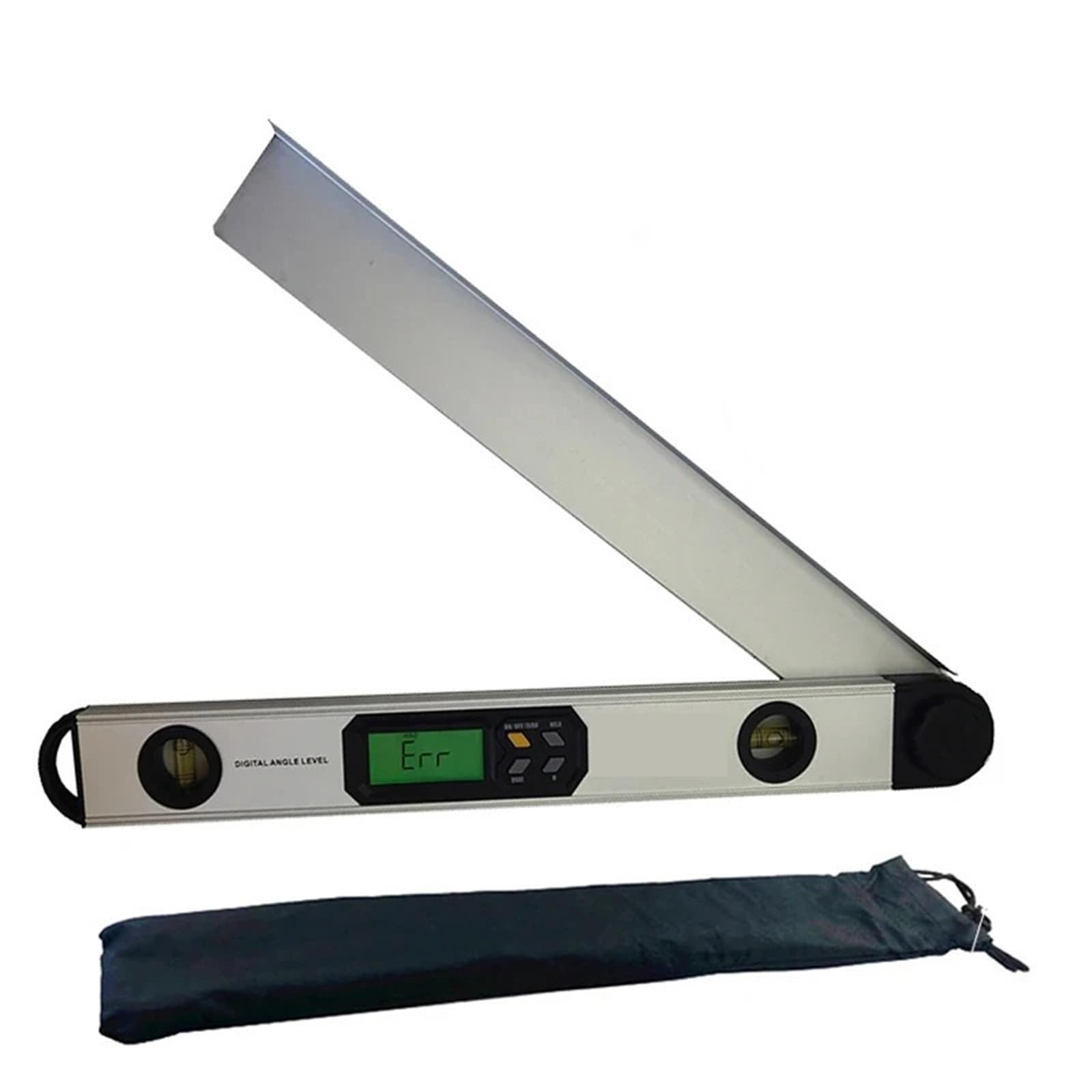 Kątomierz, 0~225° 400mm cyfrowy kątomierz poziomica celownik kątowy miernik cyfrowy celownik kątowy elektroniczny kątomierz 400mm(Silver)