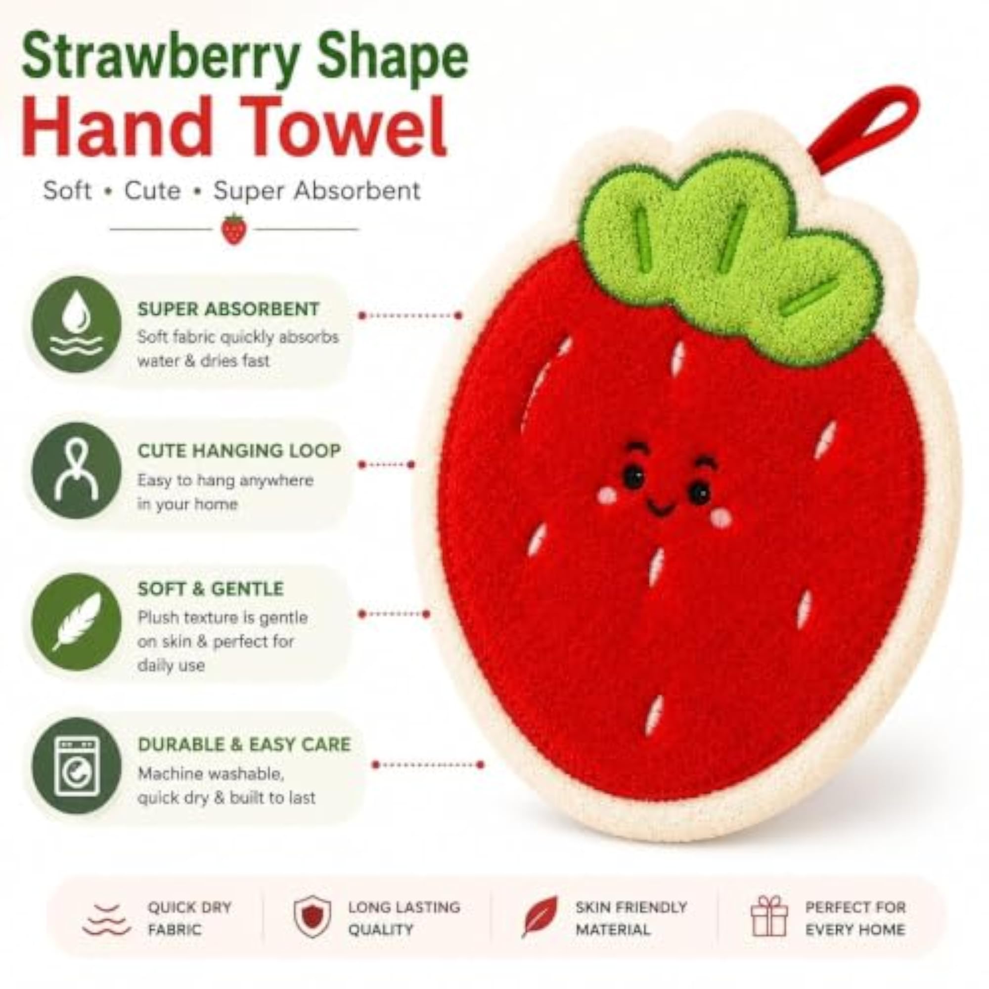 Cute Strawberry Shaped Bath Loofah Pad
