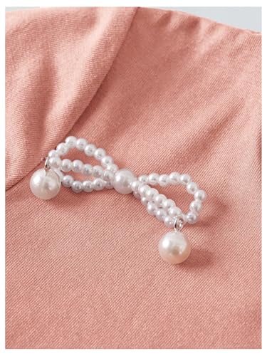 MakeMeChic Toddler Girl's Bow Beaded T Shirt Top Crew Neck Short Sleeve Cute Tee3