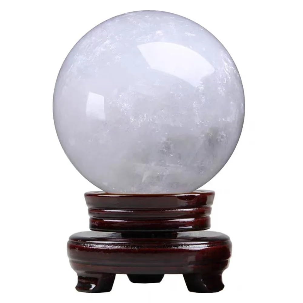 CYVXCPPGI Stone White Quartz Ball, White Crystal Ball Stone Divination Ball(Size:1.3-1.5kg)
