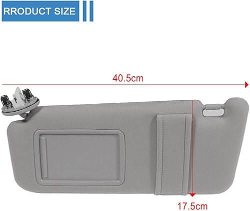 Miniatura 2 de ECCPP Parasol gris para el lado izquierdo del conductor para Toyota Camry Sedan de 4 puertas con luz de tocador para Toyota Camry Sedan de 4 puertas