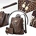 Lacel Urwebin Fashion Backpack Purse for Women Designer Convertible Travel Backpack PVC Shoulder Bag with Wallet (Checkered Brown-1)
