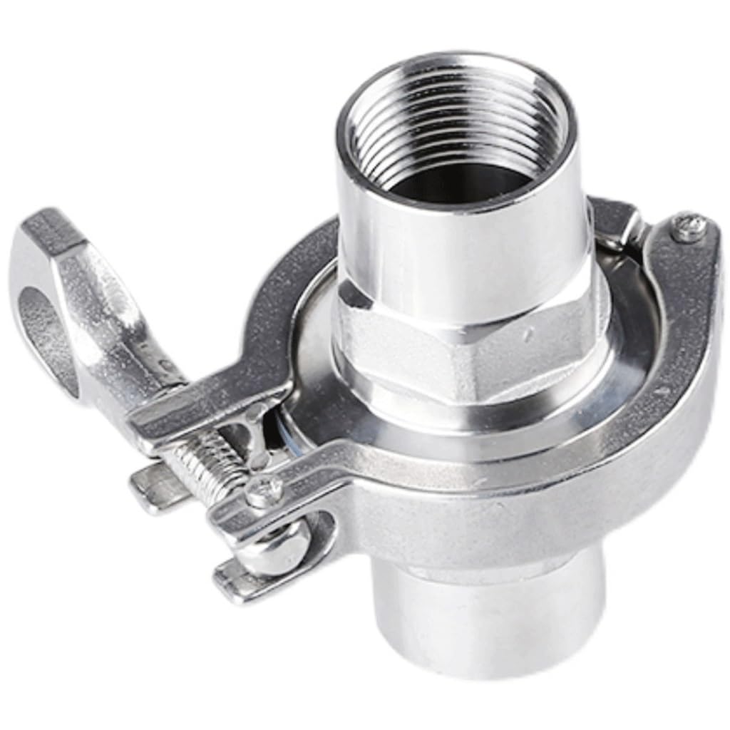 Adaptador de virola de rosca de cubierta de triple abrazadera de acero inoxidable 304 con junta de silicona for accesorios de tuberías sanitarias(MIP DN50 clamp77.5)