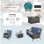 Yechen Patio Conversation Set with 44" Propane Gas Fire Pit Table - 6 Pcs Outdoor Wicker Furniture Set with Lid & Wind Shields - Luxury 7 Seats Sectional Sofa Set for Porch,Backyard