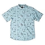 KAVU Juan Short Sleeve Micro Print Button Up Shirt - Paddle Out - S
