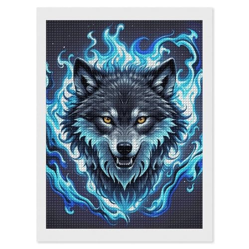 Peinture diamant loup 5D comme activité relaxante pour libérer le stress