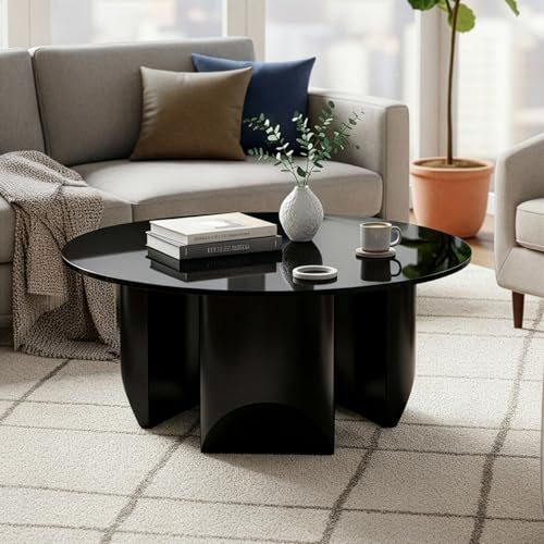 Image of Wakefit Center Table | 1 Yr Warranty | Coffee Table for Living Room Wooden, Tea Table for Living Room Wooden, Sofa Table, Free Installation from Brand, Modern Multi-Functional & Wobble-Free(Kopi)