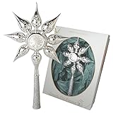 Christbaumspitze glänzend Silber mit Dekor, 30 cm in hochwertiger Geschenkbox